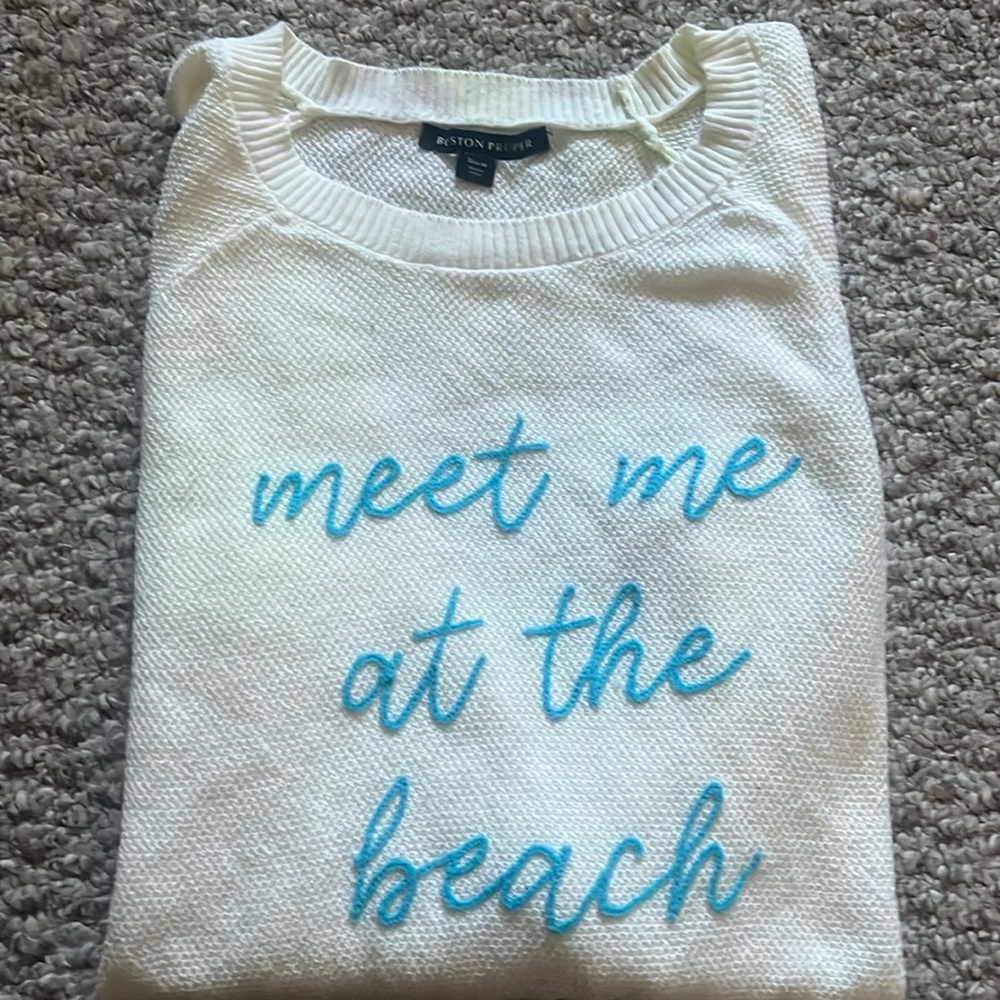 Boston Proper Meet Me At the Beach cotton sweater - like new - size M